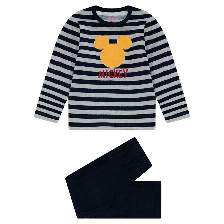 Βελουτέ ριγέ πιτζάμα ©Disney με μπάλωμα Mickey   Additional Βελουτέ ριγέ πιτζάμα ©Disney με μπάλωμα Mickey