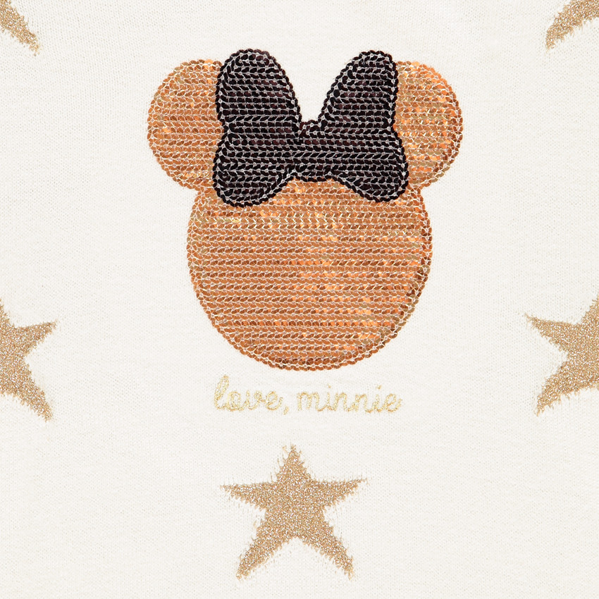 Πουλόβερ πλεκτό για κόριτσι με σχέδιο Minnie Disney και παγιέτες με αστέρια 