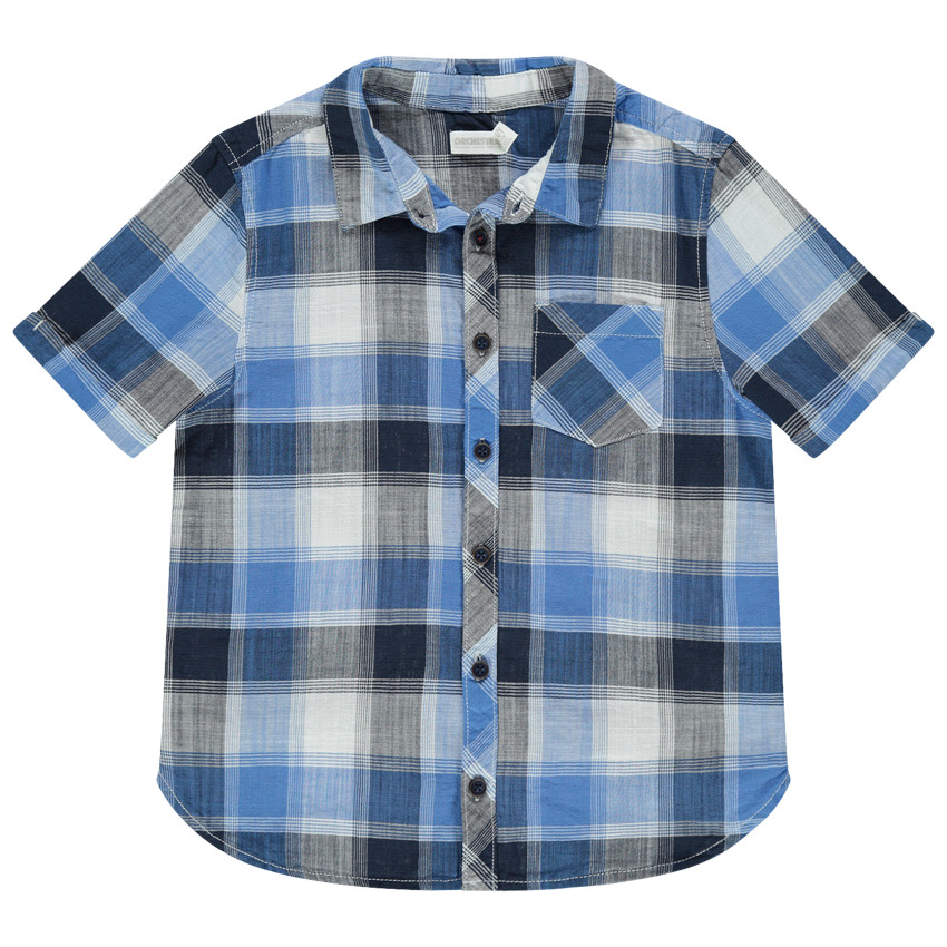 Πουκάμισο κοντομάνικο καρώ με τσέπη 