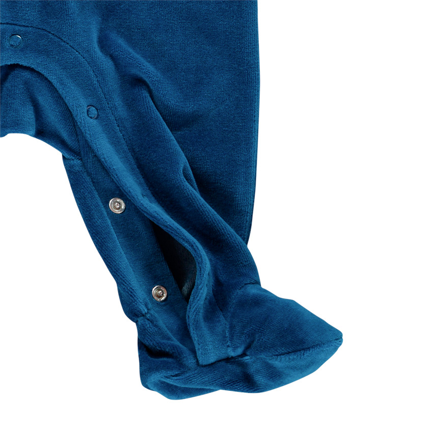 Σετ από 2 φορμάκια βελουτέ ριγέ μπλε για bebe αγόρι 