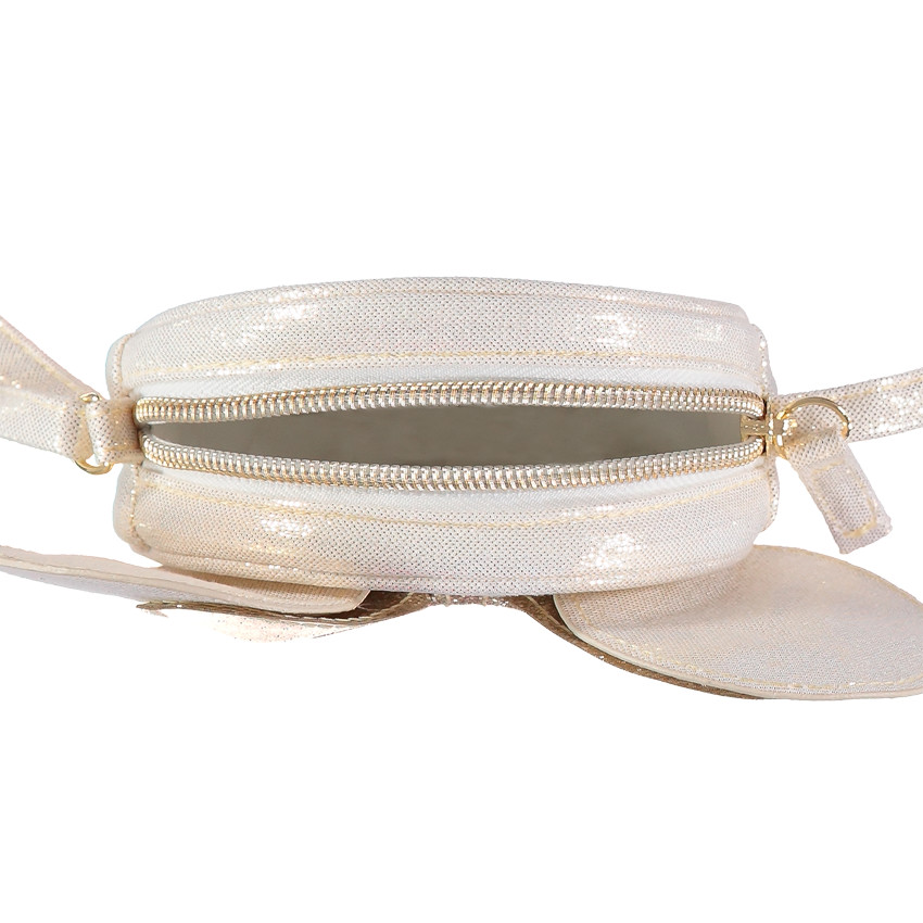 Μεταλλιζέ τσάντα ώμου Μίνι με φιόγκο 