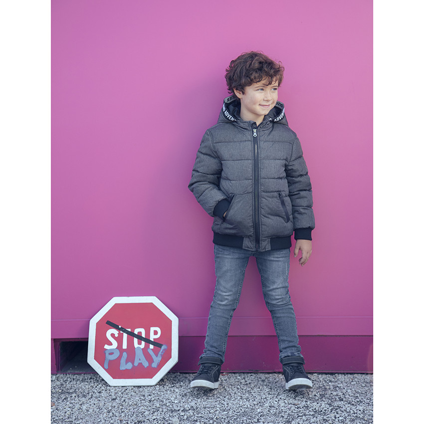 Παλτό πλεκτό με επένδυση από μικροπολάρ για αγόρι 