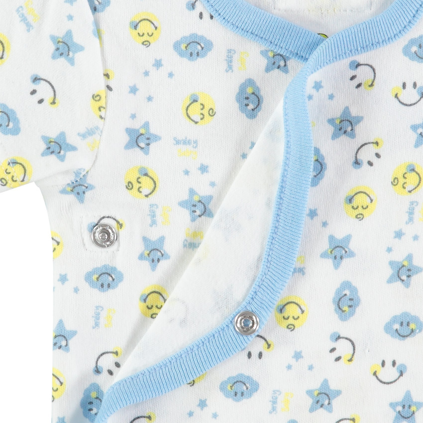 Σετ με 2 βαμβακερά κοντομάνικα κορμάκια Smiley  