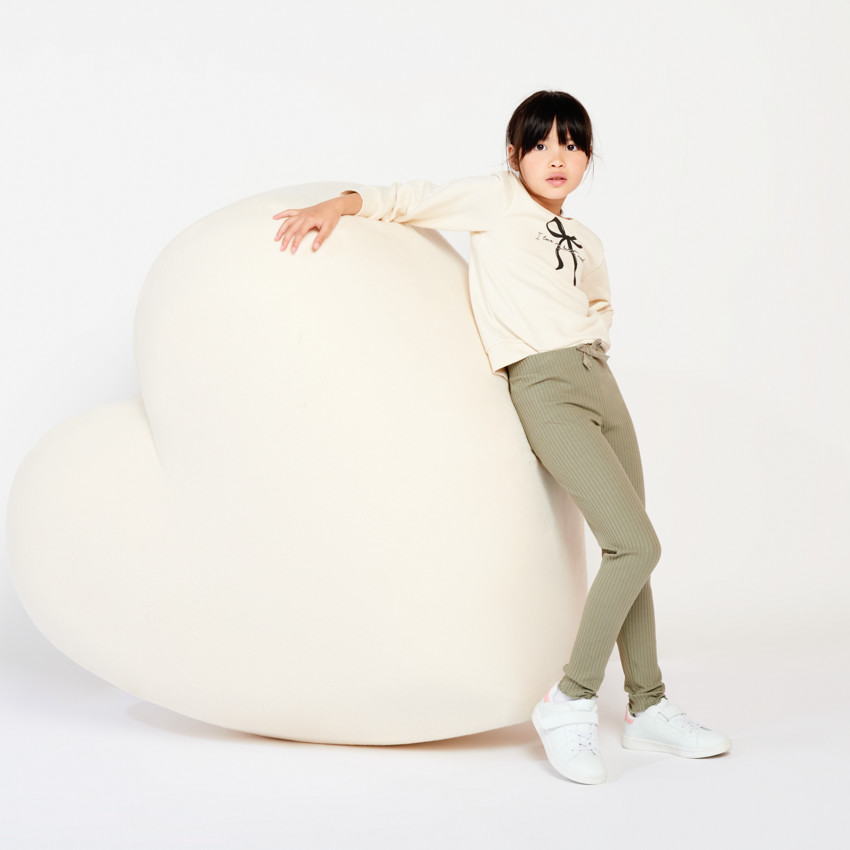 Μακρύ κολάν πλεκτό μονόχρωμο με φιόγκο για κορίτσι 