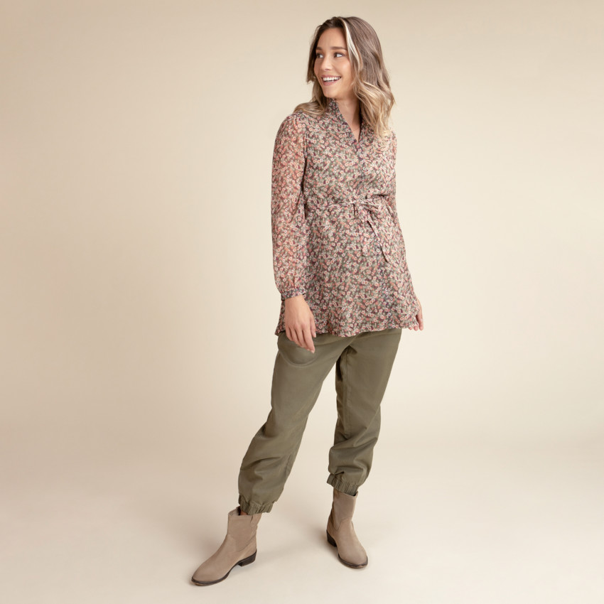 Παντελόνι φαρδύ με ελαστική μέση για γυναίκα 