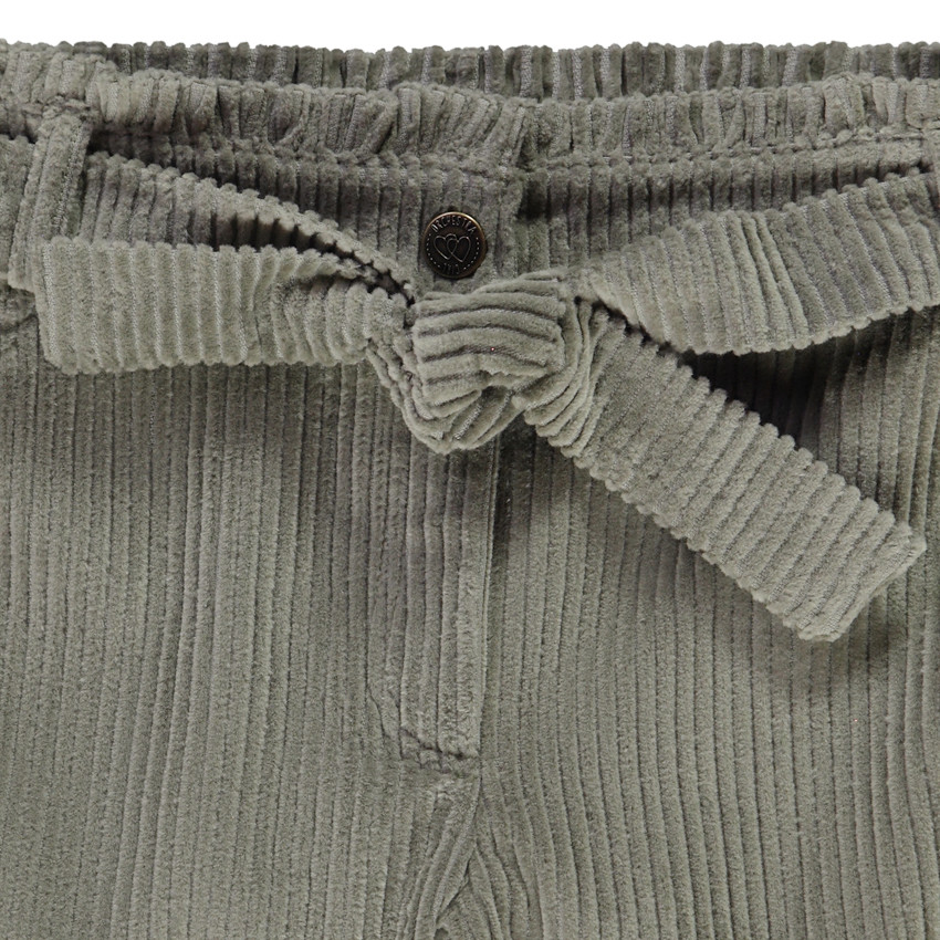 Short en velours côtelé avec ceinture à nouer pour fille Main Short en velours côtelé avec ceinture à nouer pour fille