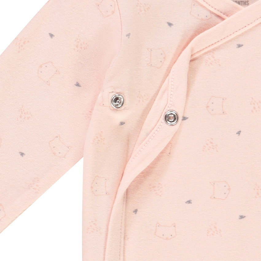 Lot de 2 bodies manches longues imprimé renard pour bébé fille Main Lot de 2 bodies manches longues imprimé renard pour bébé fille