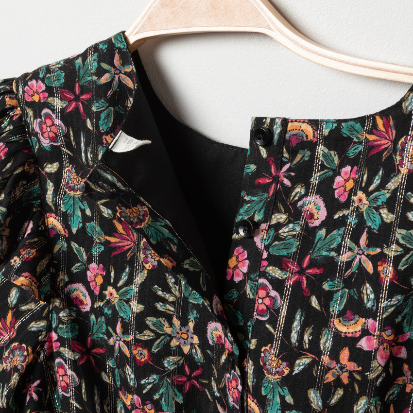 Φόρεμα μακρυμάνικο με σχέδιο floral για κορίτσι 