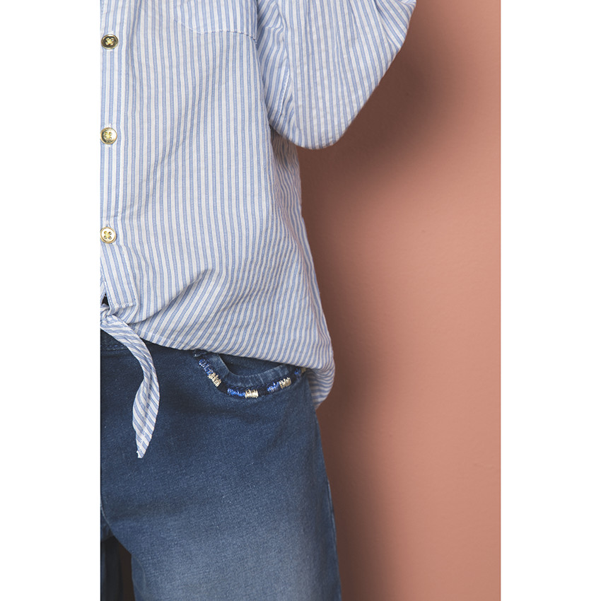 Πουκάμισο μακρυμάνικο ριγέ για κορίτσι 