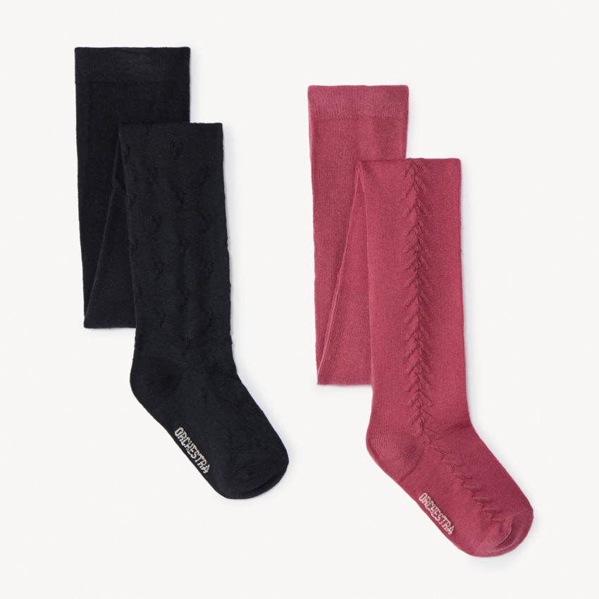 Σετ από 2 χοντρές πλεκτές καλσόν για κορίτσι 