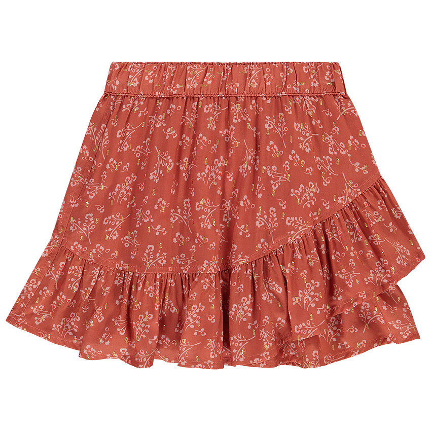 Jupe courte en voile de coton imprimé fleuri pour fille  Additional Jupe courte en voile de coton imprimé fleuri pour fille
