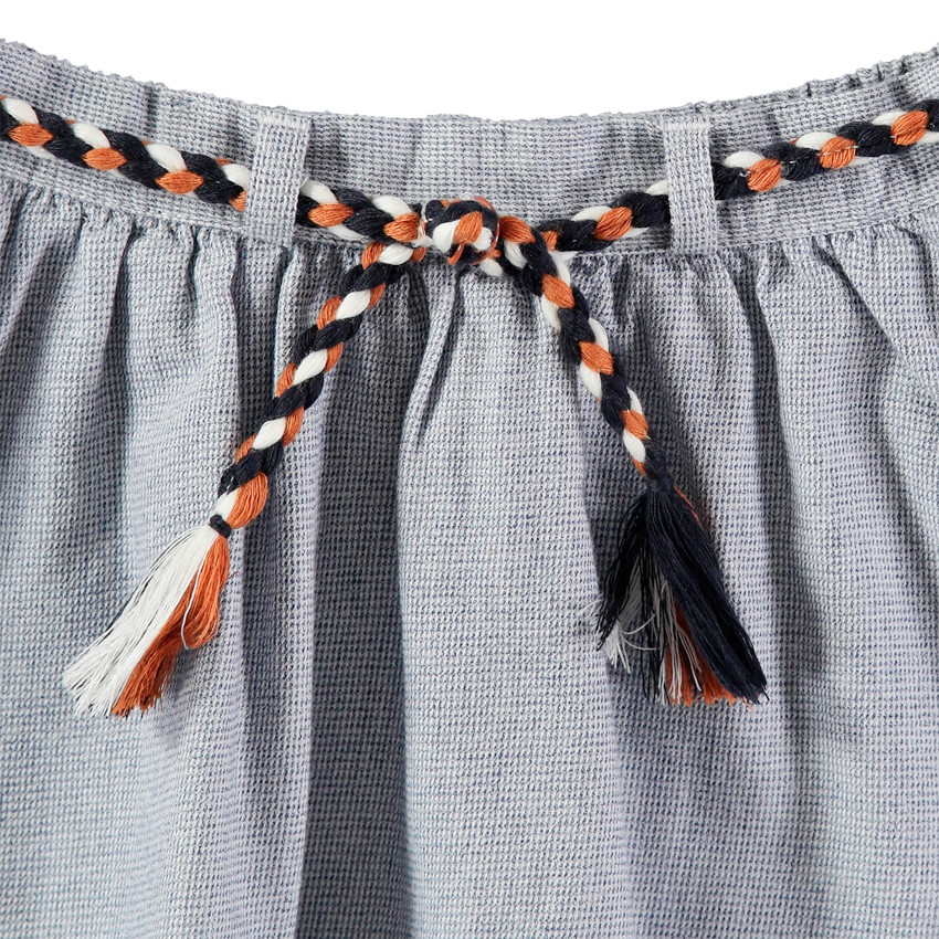 Φούστα κλος από βαμβακερό ύφασμα με πλεκτή ζώνη  Additional Φούστα κλος από βαμβακερό ύφασμα με πλεκτή ζώνη