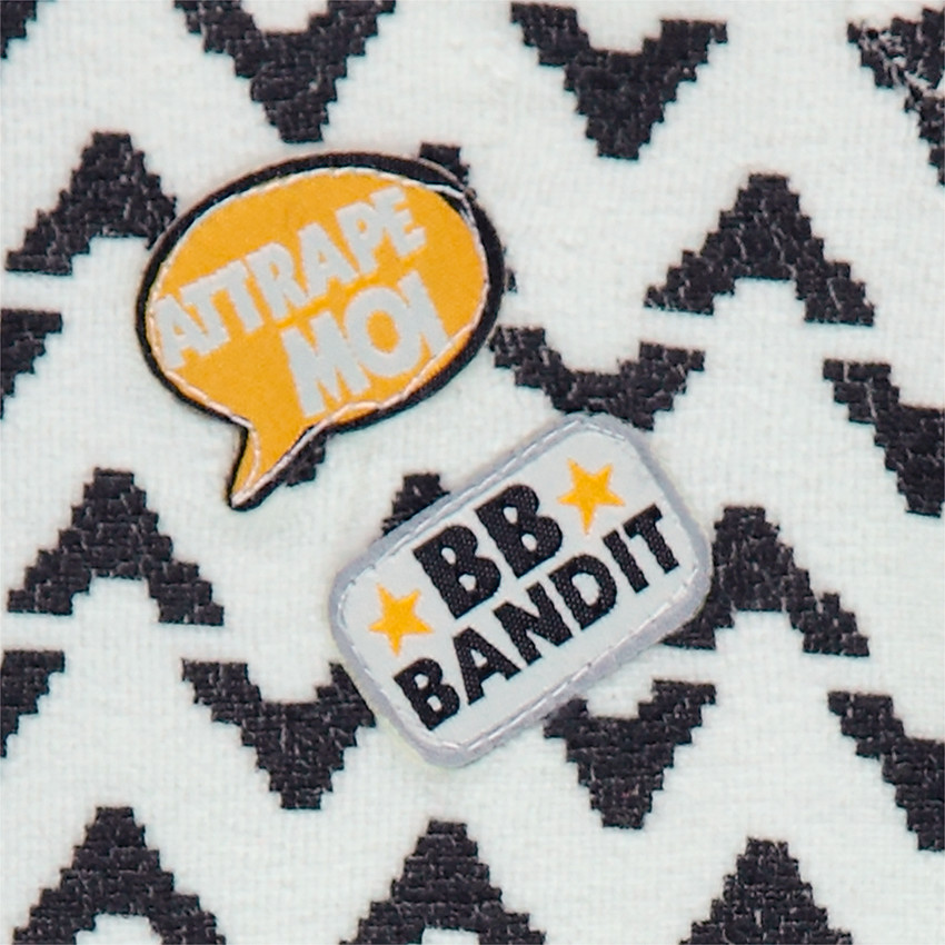 Σετ 2 βελουτέ φορμάκια ύπνου με φερμουάρ, ένα με μοτίβο μάσκα και ένα εμπριμέ 