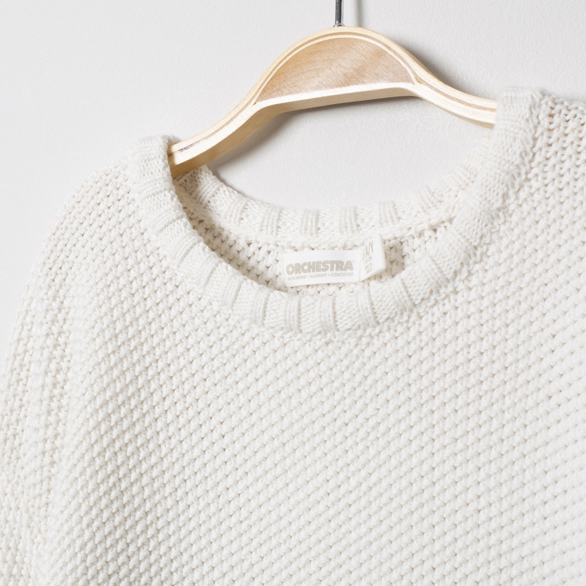 Pull tricolore à grosse maille 