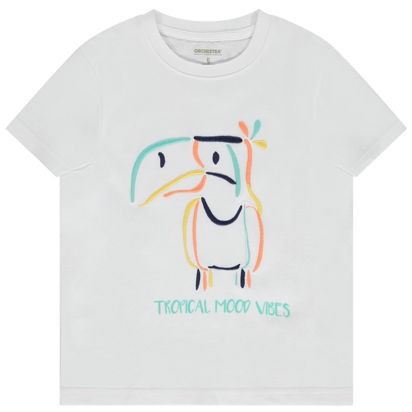 Κοντομάνικο μπλουζάκι με κεντήματα 3D για αγόρι 