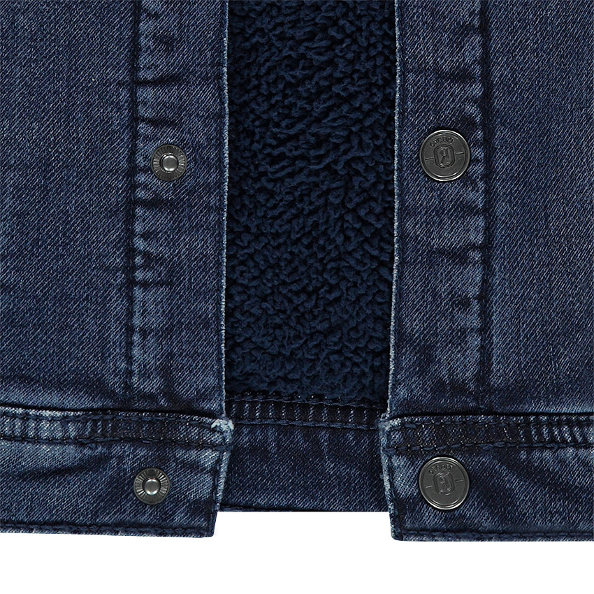 Φανελένιο μπουφάν με όψη used ντένιμ 