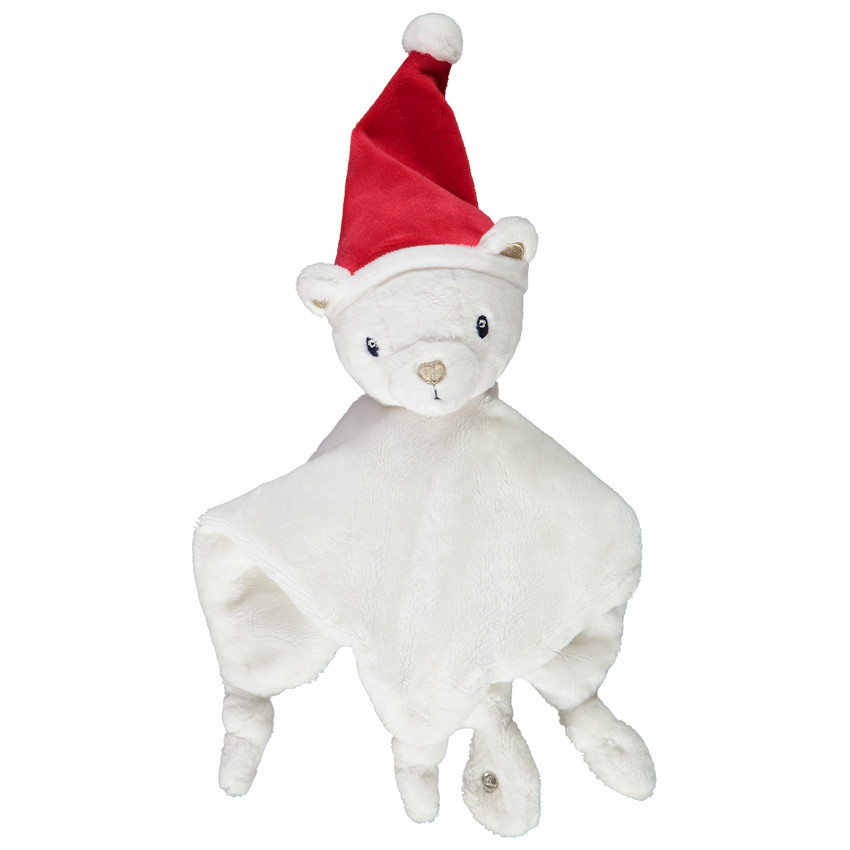 Doudou plat ourson de Noël en sherpa 
