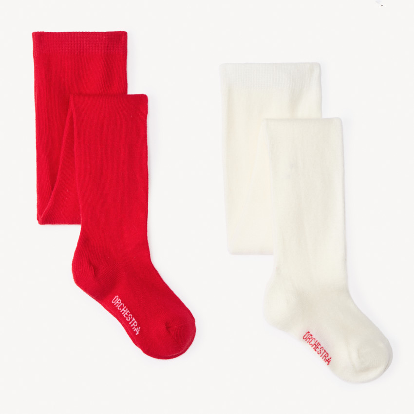 Σετ από 2 ζευγάρια παχιών καλσόν για κορίτσι μωρό 