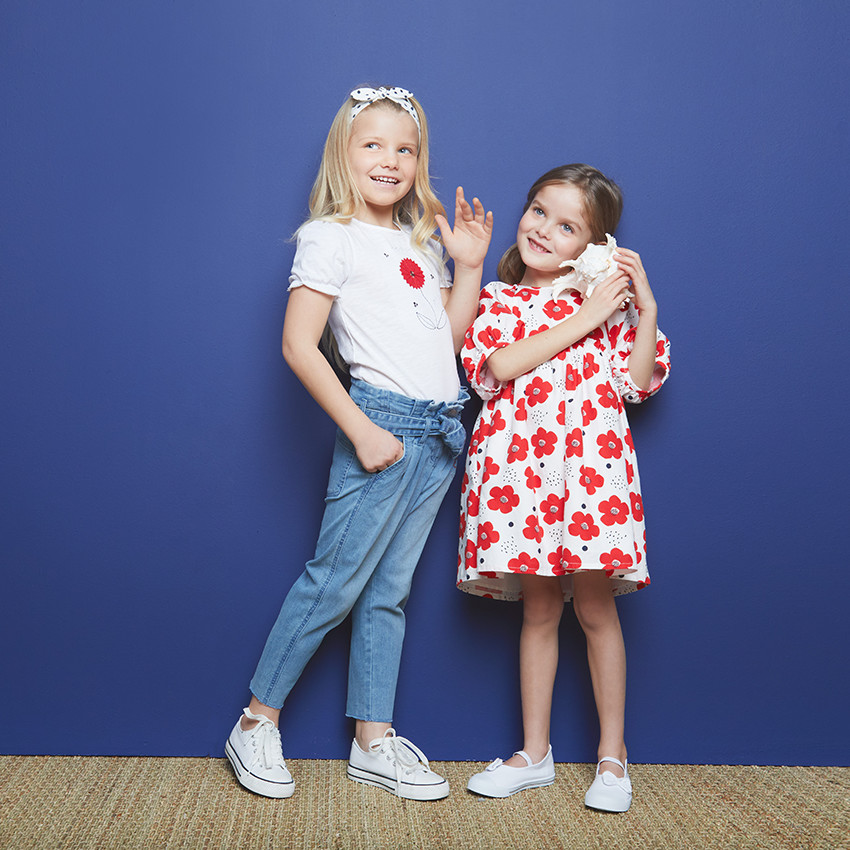 T-shirt κοντομάνικο patch fleur κέντημα για κορίτσι 