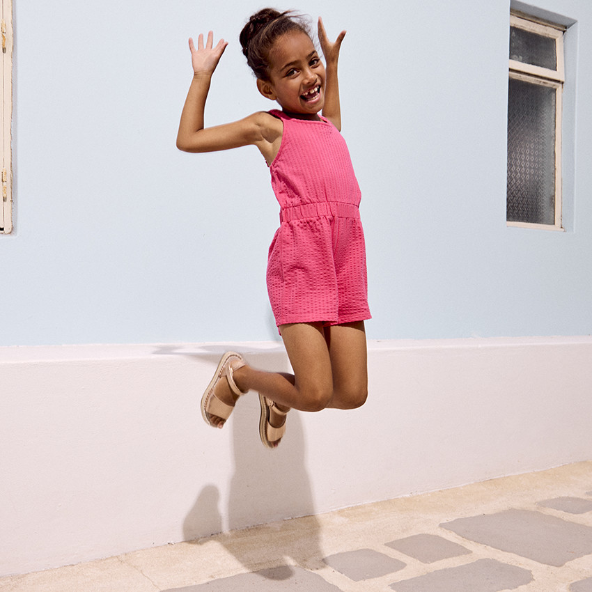 Ολόσωμη φόρμα unie σε jersey texturé για κορίτσι 