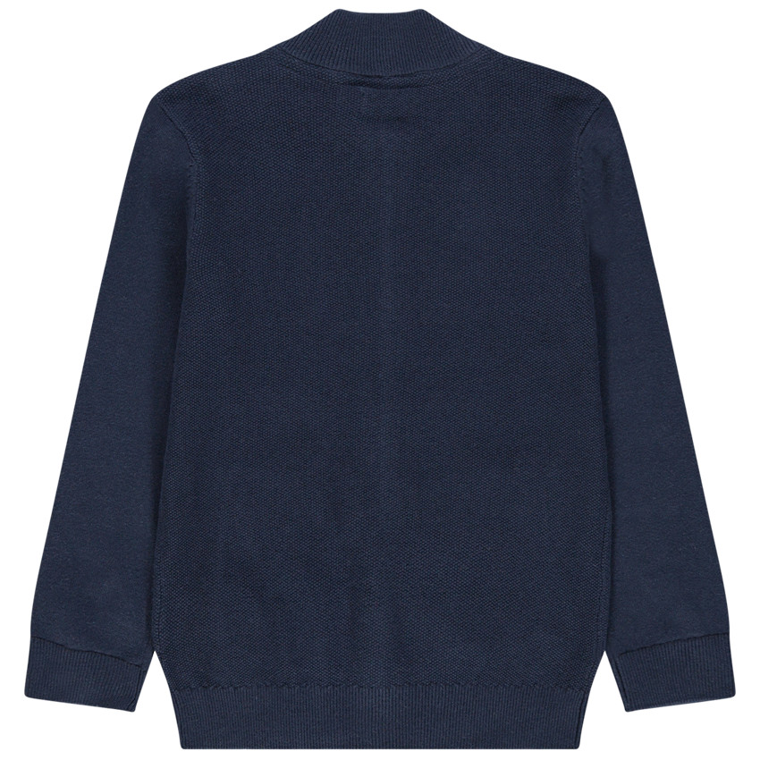 Πλεκτή ζακέτα με φερμουάρ και τσέπες 