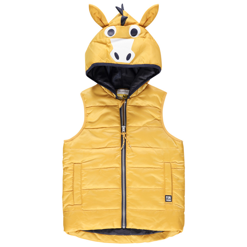 Doudoune sans manches à capuche fantaisie et imprimé cheval  Additional Doudoune sans manches à capuche fantaisie et imprimé cheval