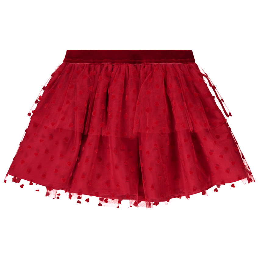 Φούστα με τούλι και σχέδιο καρδιές για bebe κορίτσι 