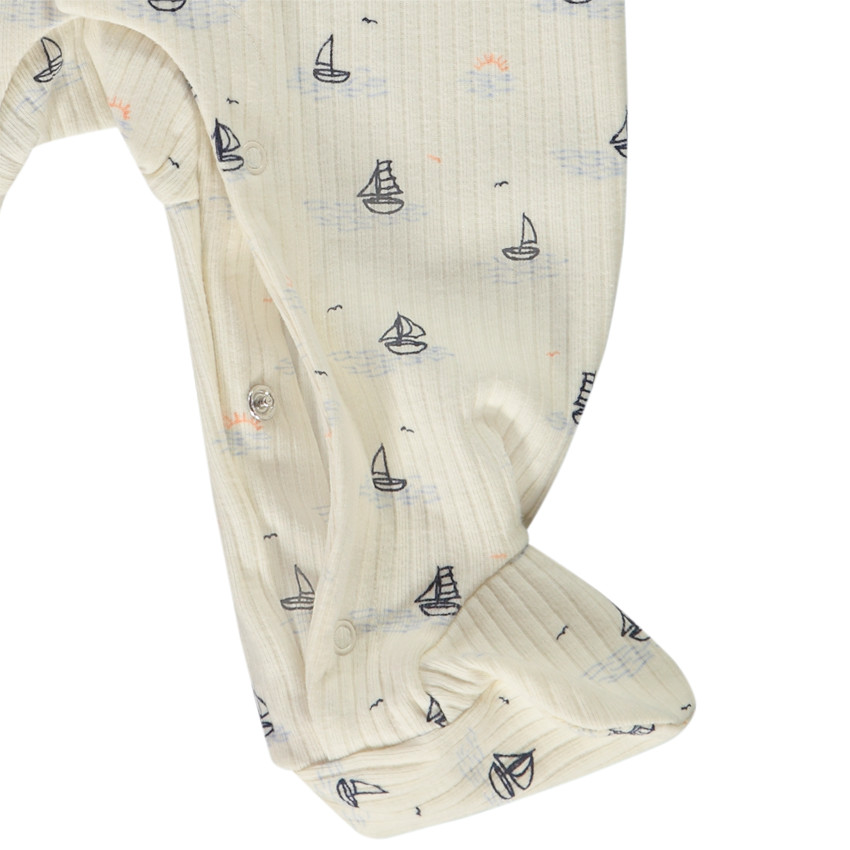 Dors-bien côtelé imprimé voiliers pour bébé garçon 