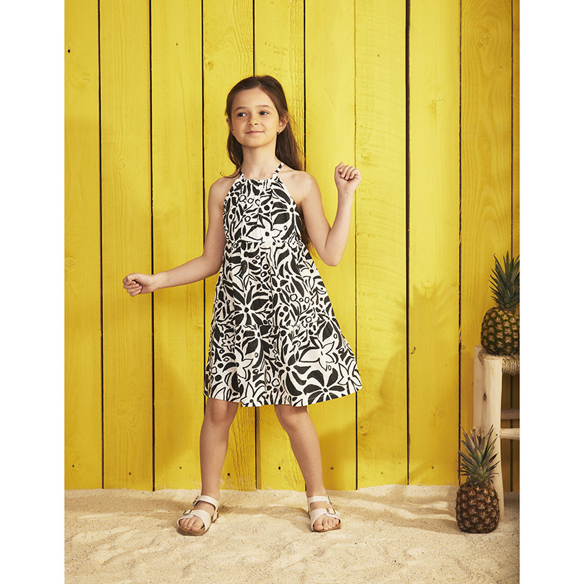 Ρομπα με τιράντες με φαντεζί σχέδιο λουλούδια για κορίτσι 