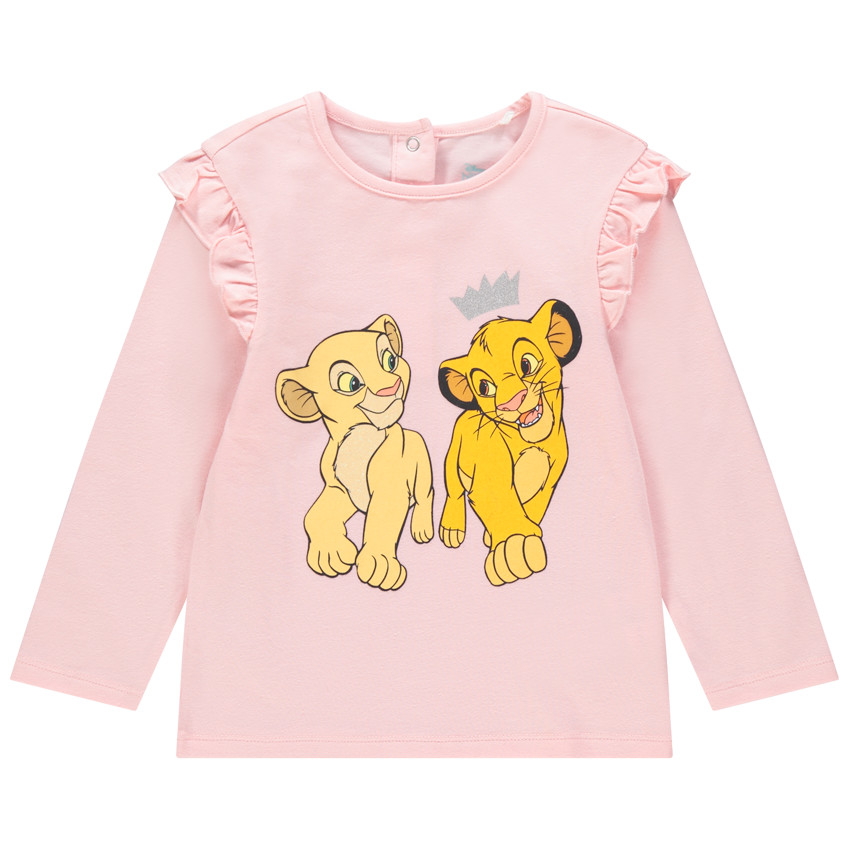 T-shirt manches longues en coton  bio print Simba et Nala Disney 
