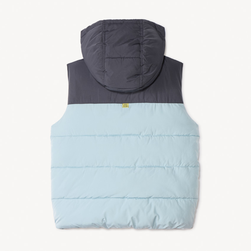 Doudoune sans manches à capuche bicolore pour garçon 