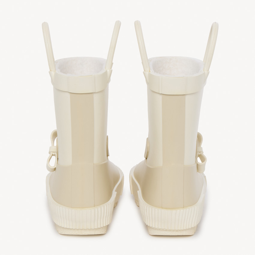 Μπότες βροχής δίχρωμες με λαβές και παιχνιδιάρικο λαγουδάκι για κορίτσι 