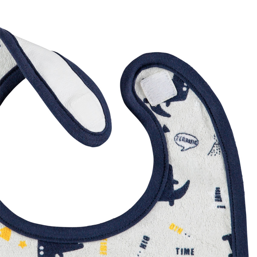 Σετ από 3 βαμβακερές σαλιάρες με σχέδιο δεινοσαύρων και κλείσιμο με σκρατς 