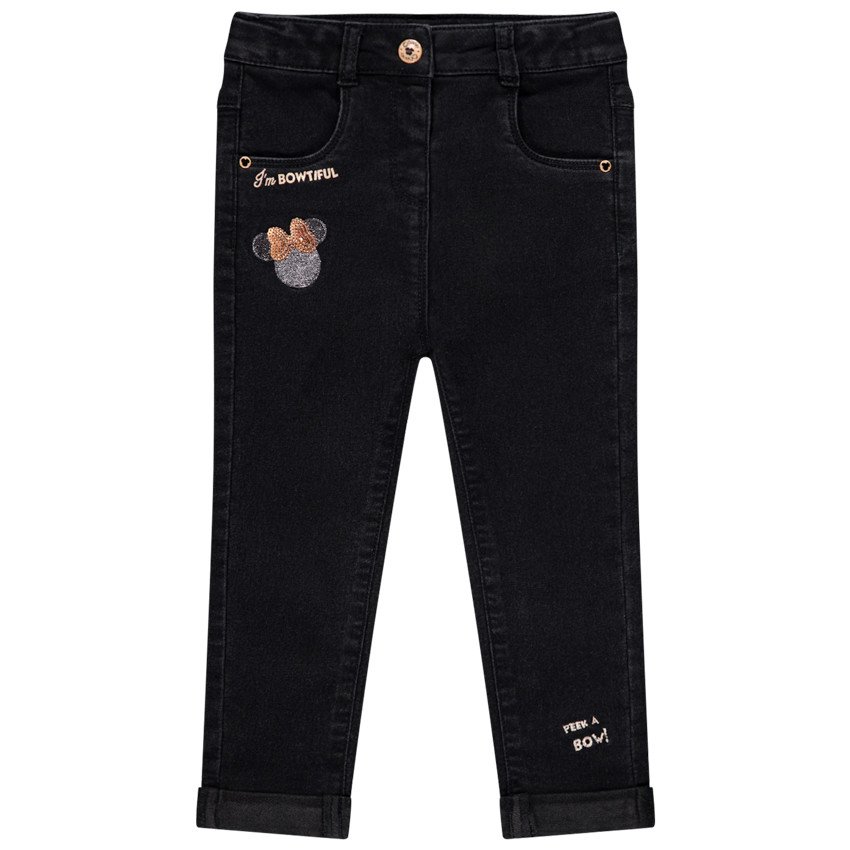 Jean μαύρο για bebe κορίτσι badge Minnie Disney 
