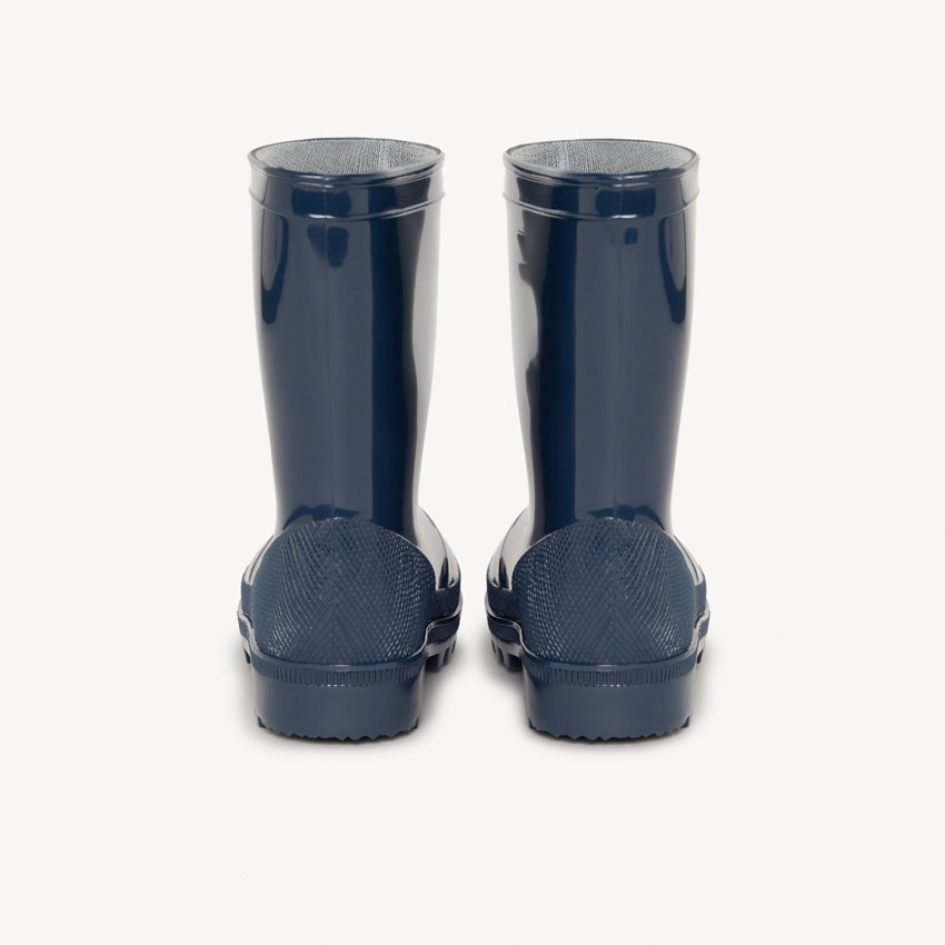 Bottes de pluie vernies unies marine pour bébé garçon  