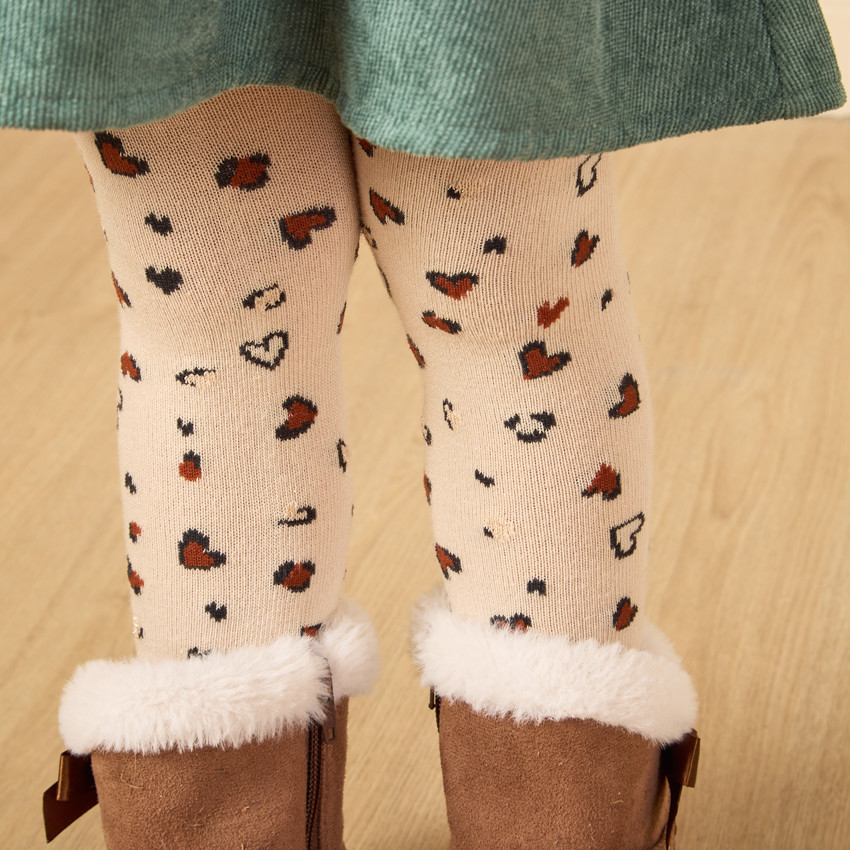 Πάρε collants παχύ σχέδιο spots καρδιές για μωρό κορίτσι 