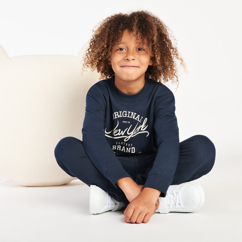 Φούτερ molleton με φαντεζί σχέδιο για αγόρι 