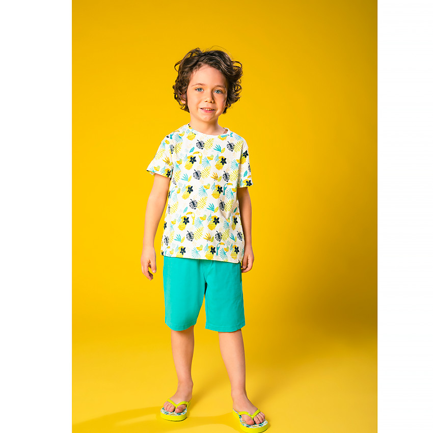 Ensemble de plage T-shirt et bermuda en jersey pour garçon 