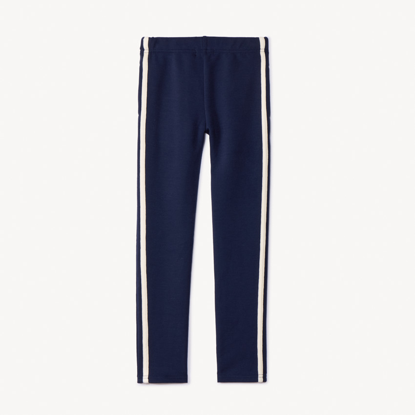 Μακρύ πλεκτό molleton με μονόχρωμες και αντιθετικές ρίγες για κορίτσι 