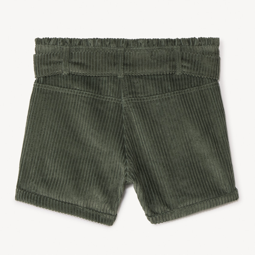 Short en velours côtelé + ceinture à nouer pour fille 