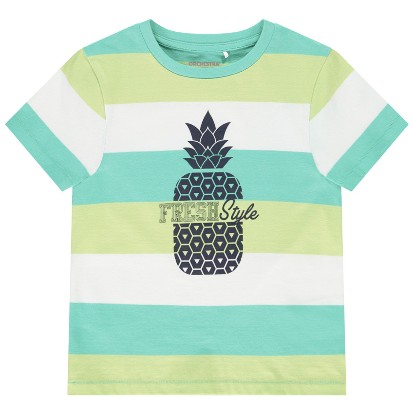 T-shirt manches courtes à larges rayures pour garçon Main T-shirt manches courtes à larges rayures pour garçon