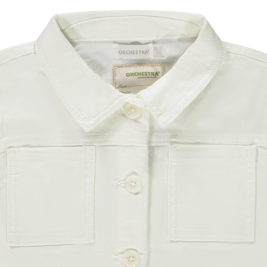 Ζακέτα σε jean style worker με raw cut για κορίτσι 