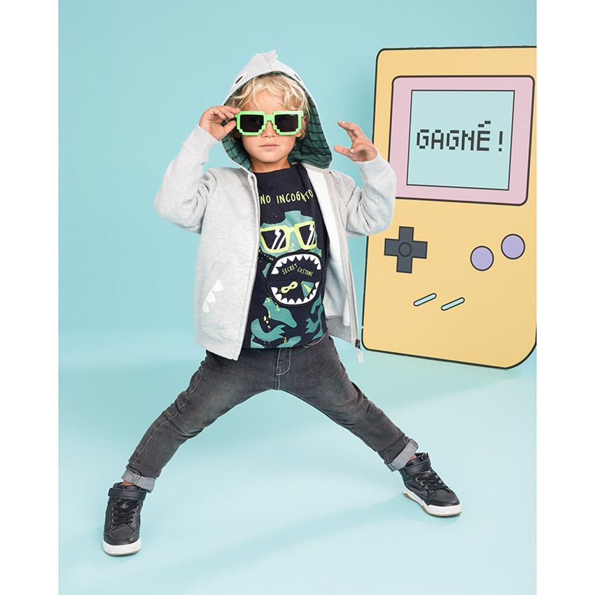 T-shirt manches longues en coton print Dinosaure   Additional T-shirt manches longues en coton print Dinosaure