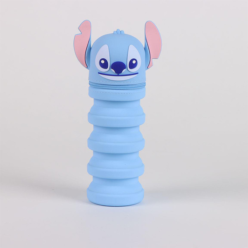 Κασετίνα σιλικόνης Stitch μπλε 