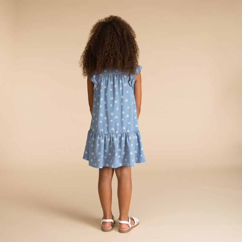 Φόρεμα κοντομάνικο με floral σχέδιο για κορίτσι 