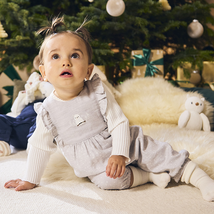 Σέτ μπλούζα μακρυμάνικη + σαλόπετα για μωρό κορίτσι 