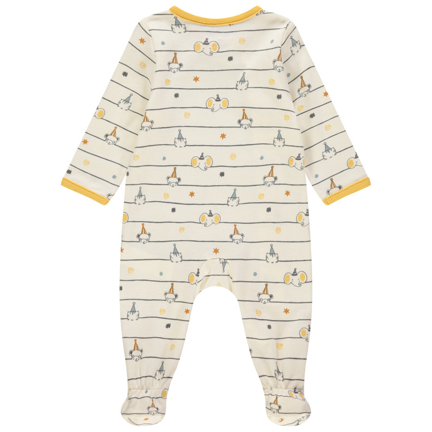 Dors-bien en coton imprimé rayures et animaux 