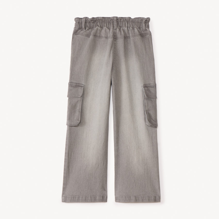 Φαρδιά τζιν παντελόνι cargo με τσέπες για κορίτσι 