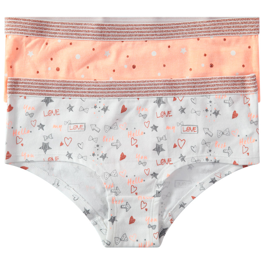 Σετ με 2 βρακάκια-σορτς με σχέδια σε όλη την επιφάνεια με μεταλλιζέ όψη  Additional Σετ με 2 βρακάκια-σορτς με σχέδια σε όλη την επιφάνεια με μεταλλιζέ όψη