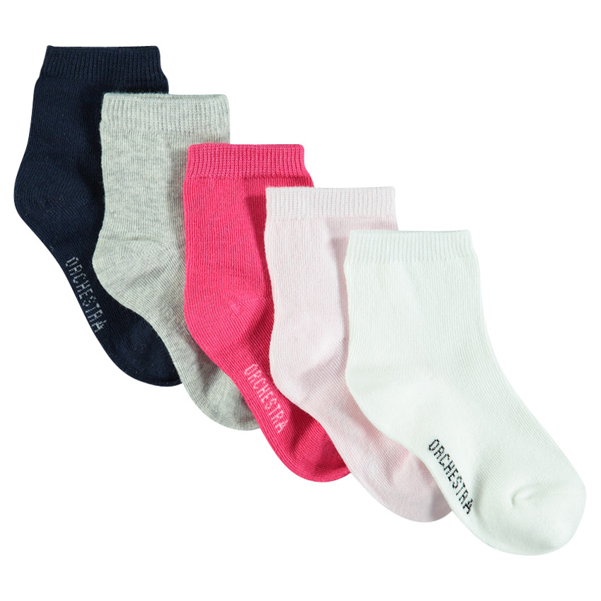 Σετ με 5 ζευγάρια μονόχρωμες κάλτσες  